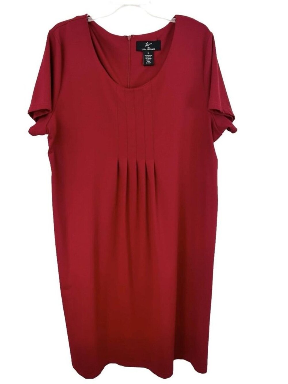LEONARD Red Knit Shift DRESS - Picture 3 of 3